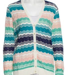 M by MISSONI Striped V-Neck Cardigan Sweater